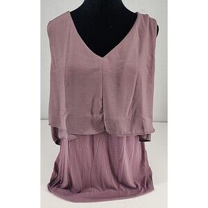 H by Halston Large | Pastel Purple Fairy Feminine Flowy Tiered Ruffle Sleeveless